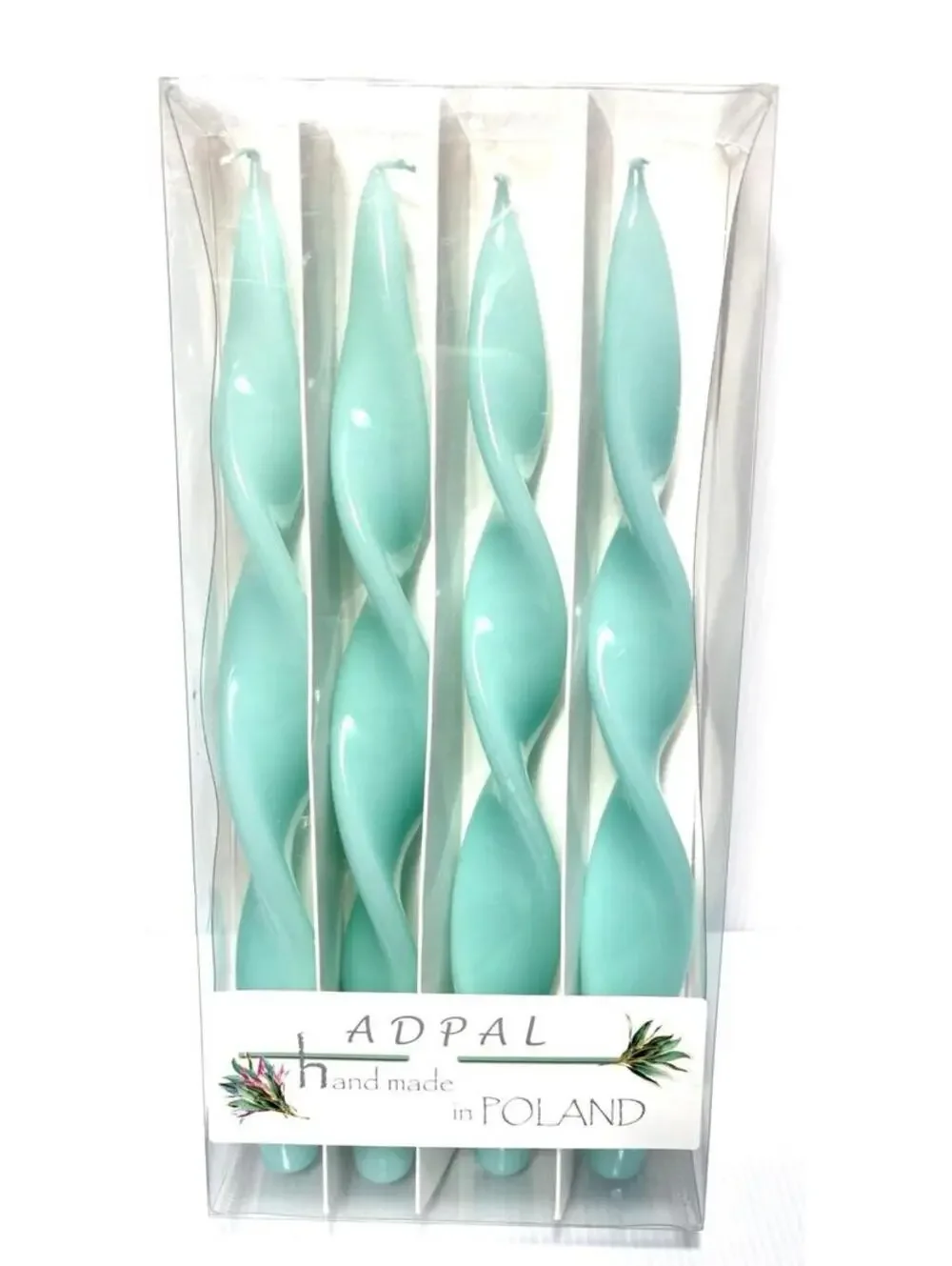 Adpal Handmade Twisted Taper Candles 4pc Set Poland Elegant Home Decor NEW
